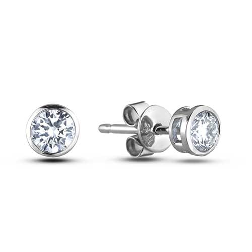 royal bezel diamond earrings