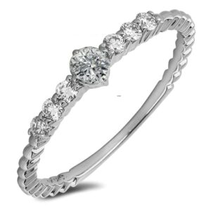 0.32 Carat TW Diamond Stackable Ring in White Gold
