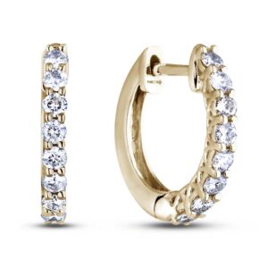 0.56 Carat TW Canadian Diamond Hoop Earrings in Yellow Gold
