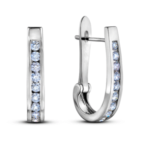 0.34 Carat TW Canadian Diamond Hoop Earrings in White Gold