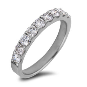 0.81 Carat TW Diamond Wedding Band in 14K White Gold