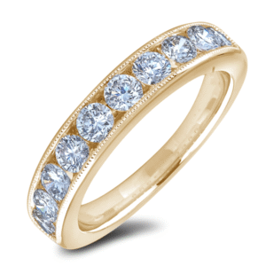 0.77 Carat TW Diamond Channel Set Anniversary Ring in 14K Yellow Gold