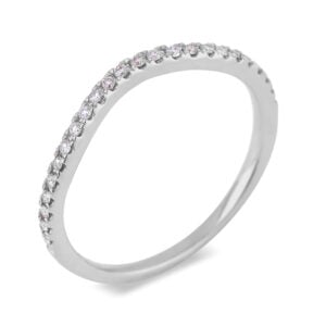0.15 Carat TW Diamond Wedding Band Ring in 14K White Gold