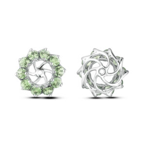 1.80 Carat TW Green Sapphire Earring Jackets in 14K White Gold
