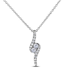 Canadian Diamond Drop Pendant in White Gold