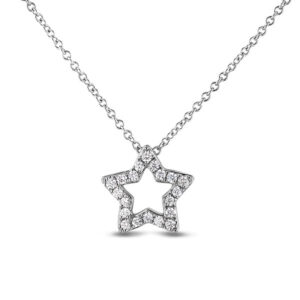 Diamond Star Pendant in White Gold 0.15 Carat TW