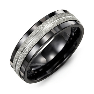 MADANI Men's Laser Finish 7mm Wedding Ring in 10K Gold
