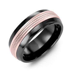 MADANI Men's & Women's Eternity Rope Design 8.5mm Wedding Ring in 10K Gold