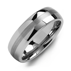 MADANI Men's Tungsten Two Band Effect 7mm Wedding Ring