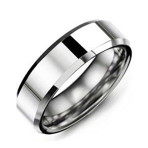 MADANI Men's Polished & Beveled Tungsten 7mm Wedding Ring