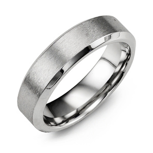 MADANI Men's Beveled Brush Cobalt 6mm Wedding Ring