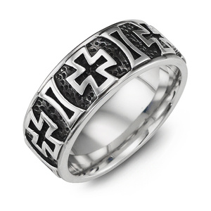 MADANI Men's Celtic Cross Pattern Cobalt 8mm Wedding Ring