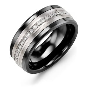 MADANI Men's Eternity Diamond 9mm Wedding Band in 10K Gold