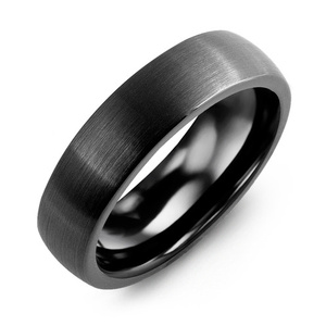 MADANI Men's Dome Brushed Ceramic 6mm Wedding Band