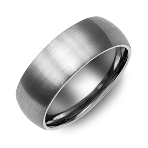 MADANI Men's Wide Dome Brush Tungsten 8mm Wedding Ring