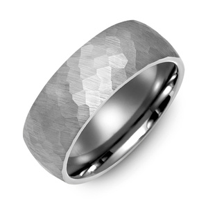 MADANI Men's Wide Dome Tungsten Hammer 8mm Wedding Band