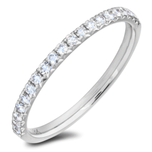 0.25 Carat TW Diamond Ladies Anniversary Ring in 18K White Gold