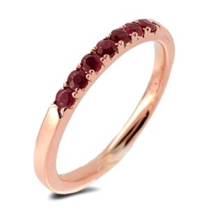 Stackable Ring Set With 0.30 Carat TW Ruby In Rose Gold