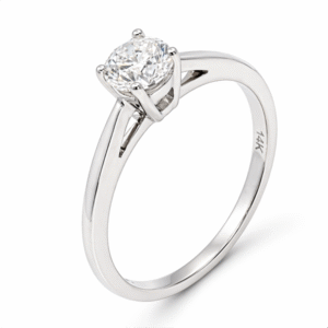 Classic Solitaire 0.42 Carat Canadian Diamond Engagement Ring in 14K White Gold
