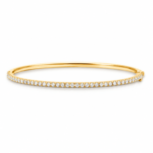 Diamond Eternity Bangle Bracelet In Yellow Gold 1.62 Carat TW