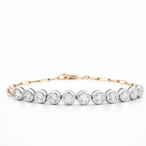 De Beers Forevermark Diamond Bezel Paperclip Chain Bracelet in 18K Gold 1.53 Carat TW