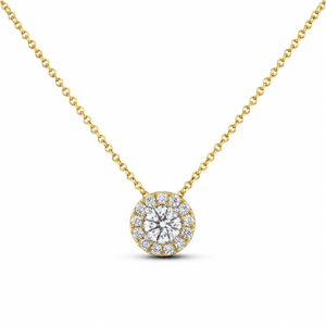 Center of My Universe Canadian Diamond Halo Pendant in 18K Yellow Gold 0.65 Carat TW