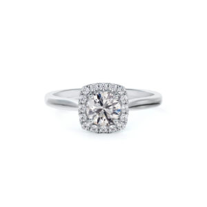 De Beers Forevermark Diamond Halo Engagement Ring in 14K White Gold | 1.02 Carat TW