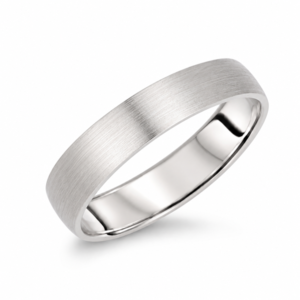 Brushed Finish White Gold Wedding Band - 4.8MM