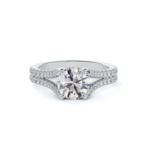 De Beers Forevermark Diamond Split Shank Engagement Ring in 14K White Gold | 2.02 Carat TW