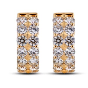 De Beers Forevermark Diamond Prism Collection Inside Out Hoop Earrings in 18K Yellow Gold