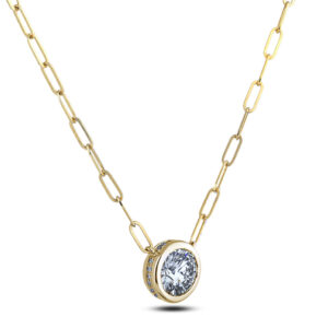 De Beers Forevermark Diamond Bezel Set Necklace in 14K Yellow Gold