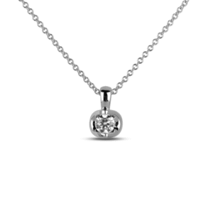 Canadian Diamond Tension Set Solitaire Pendant in 14K White Gold | 0.44 Carat TW