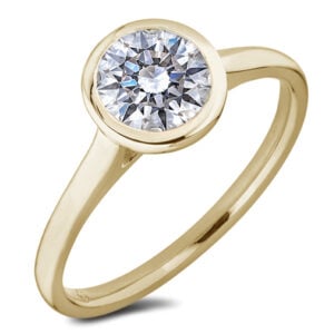De Beers Forevermark Diamond Bezel Set Solitaire Engagement Ring in 18K Yellow Gold — 0.80 Carat
