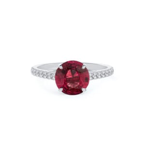 Ceylon Yellow Sapphire and De Beers Forevermark Diamond Ring in 14K White Gold