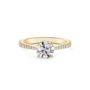 De Beers Forevermark Round Brilliant Cut Diamond Engagement Ring in 14K Yellow Gold | 1.43 Carat TW