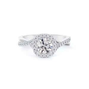 De Beers Forevermark Diamond Twist Style Engagement Ring in 14K White Gold 2.07 Carat TW