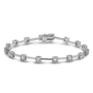 Round Brilliant Cut De Beers Forevermark Diamond Bracelet in 18K White Gold