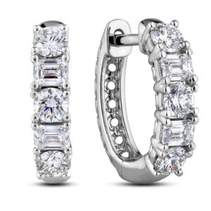 De Beers Forevermark Diamond Hoop Earrings in Platinum 1.46 Carat TW