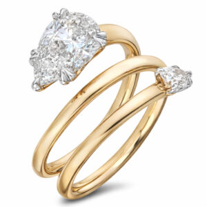 De Beers Forevermark Diamond Modern Twist You & Me Ring in 18K Gold