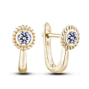 De Beers Forevermark Diamond Bezel Set Huggie Hoop Earrings in 14K Yellow Gold
