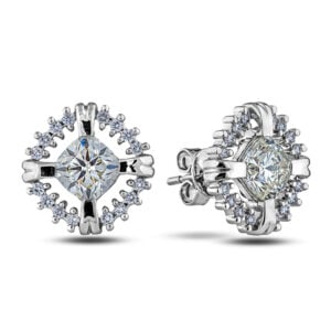 De Beers Forevermark Black Label Diamond Halo Stud Earrings In 18K White Gold | 2.00 Carat TW