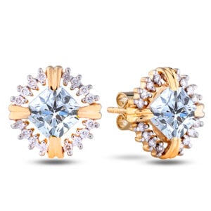 Black Label De Beers Forevermark Ideal Cushion Cut Diamond Halo Stud Earrings In 18K Yellow Gold | 1.82 Carat TW