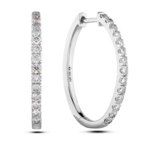 Canadian Diamond Hoop Earrings in White Gold | 0.50 CTW