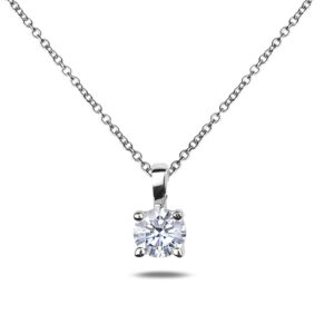 Canadian Diamond Solitaire Pendant in 14K White Gold | 0.25 Carat