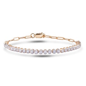 Canadian Diamond Paperclip Chain Bracelet in Yellow Gold