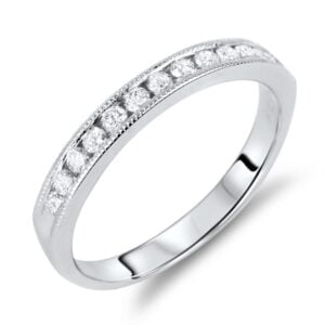 Canadian Diamond Channel Set Anniversary Ring in White Gold | 0.50 Carat TW