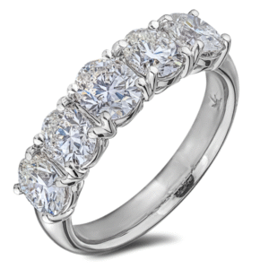 De Beers Forevermark Oval Cut Diamond Anniversary Ring In Platinum