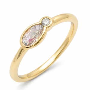 Morganite and Diamond Ring in Yellow Gold