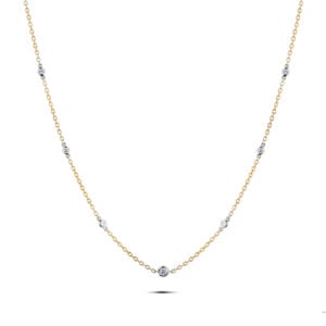 De Beers Forevermark Diamond Bezel Set Necklace in 18K Gold | 0.55 Carat TW