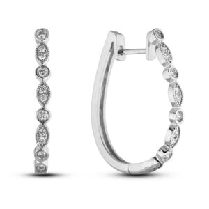 Canadian Diamond Hoop Earrings in White Gold | 0.24 Carat TW